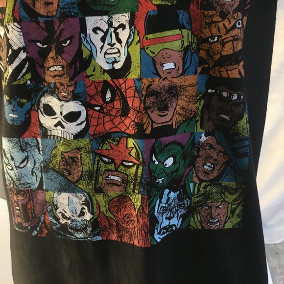 Marvel Comics T-Shirt Main Characters in the Marvel Universe Size Med Black - Picture 9 of 14